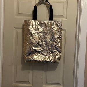 Victoria’s Secret large metallic gold puffer tote